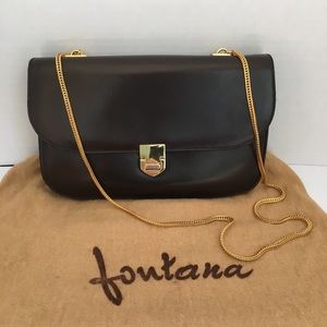 Italian genuine leather handbag - Fontana - EUC